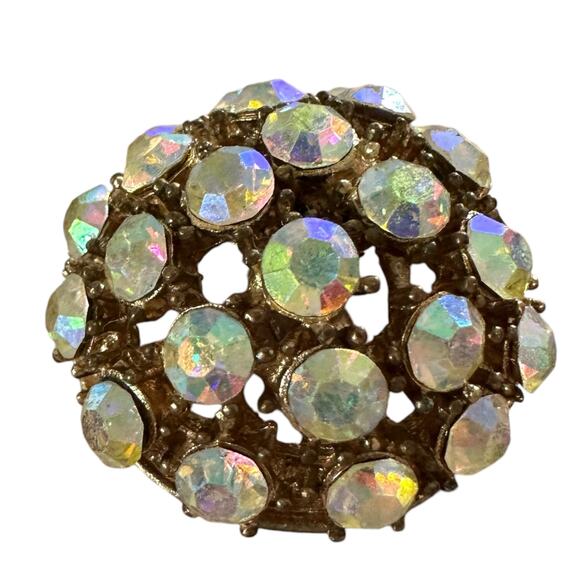 Jeweled Dome Cocktail Ring Statement Ring Adjustable size 8 - Picture 3 of 7